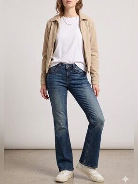 H&M - Blue Flare Low Rise Jeans
